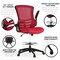 Flash Furniture Kelista Mid-Back Red Mesh Ergonomic Drafting Chair with Adjustable Foot Ring and Flip-Up Arms BL-X-5M-D-RED-GG - alternate 2